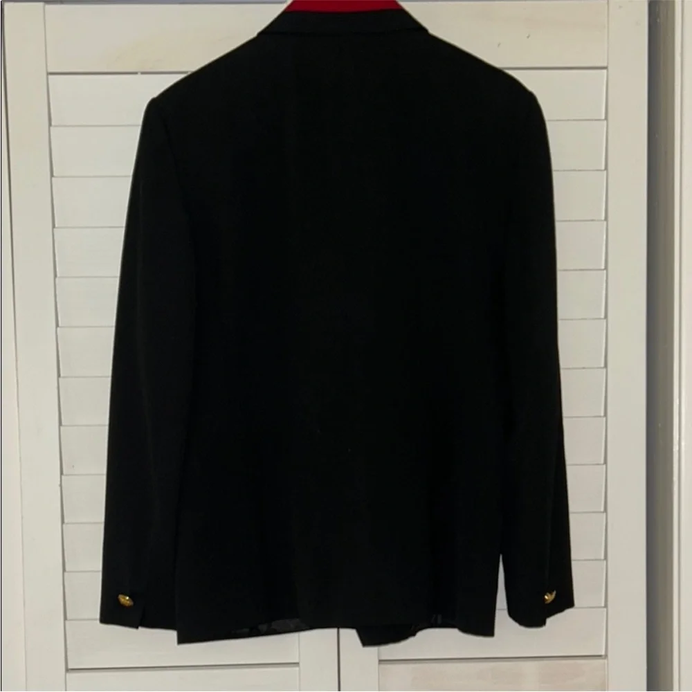 Authentic Christian Dior Black Blazer with Red Lapel 10
